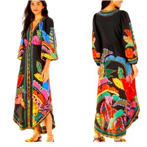Farm Rio Black Cool Leopard ENG Maxi Dress
